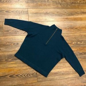 EUC Vintage JCrew easy fit 1/2 zip sweater- pine green